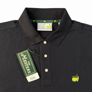 NWT The Masters Golf Polo Men’s XL Black Augusta Slazenger Dead Stock Y2K